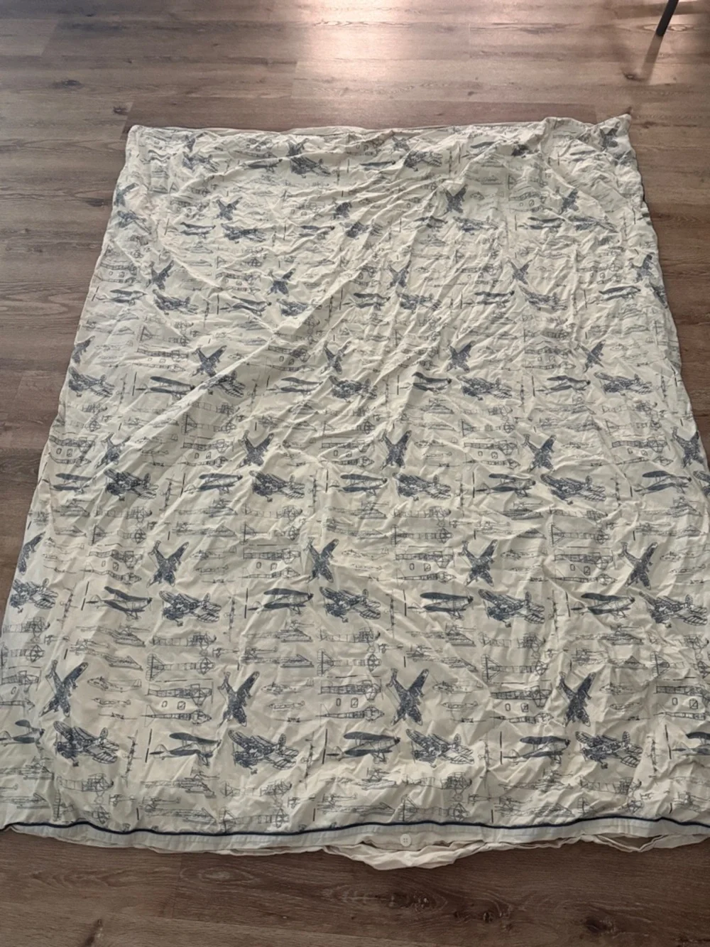 Restoration Hardware Baby & Child Aviation Twin navy & Cream Cotton Duvet Cover